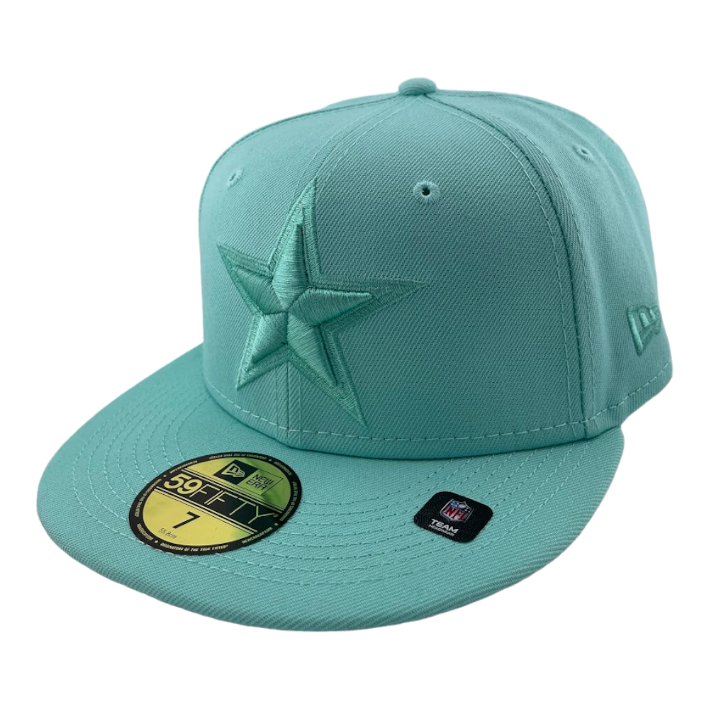 New Era Dallas Cowboys Color Pack Solid Turquoise Blue UV 59FIFTY Fitted Hat Cap