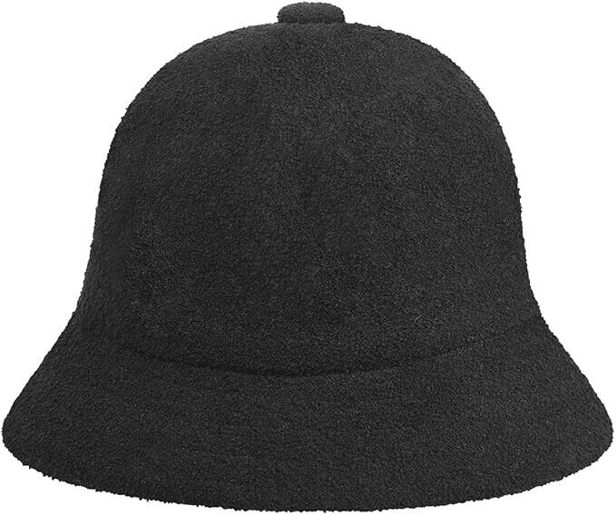 Kangol Bermuda Casual Black White Logo Boonie Bucket Hat Unisex Adult Small