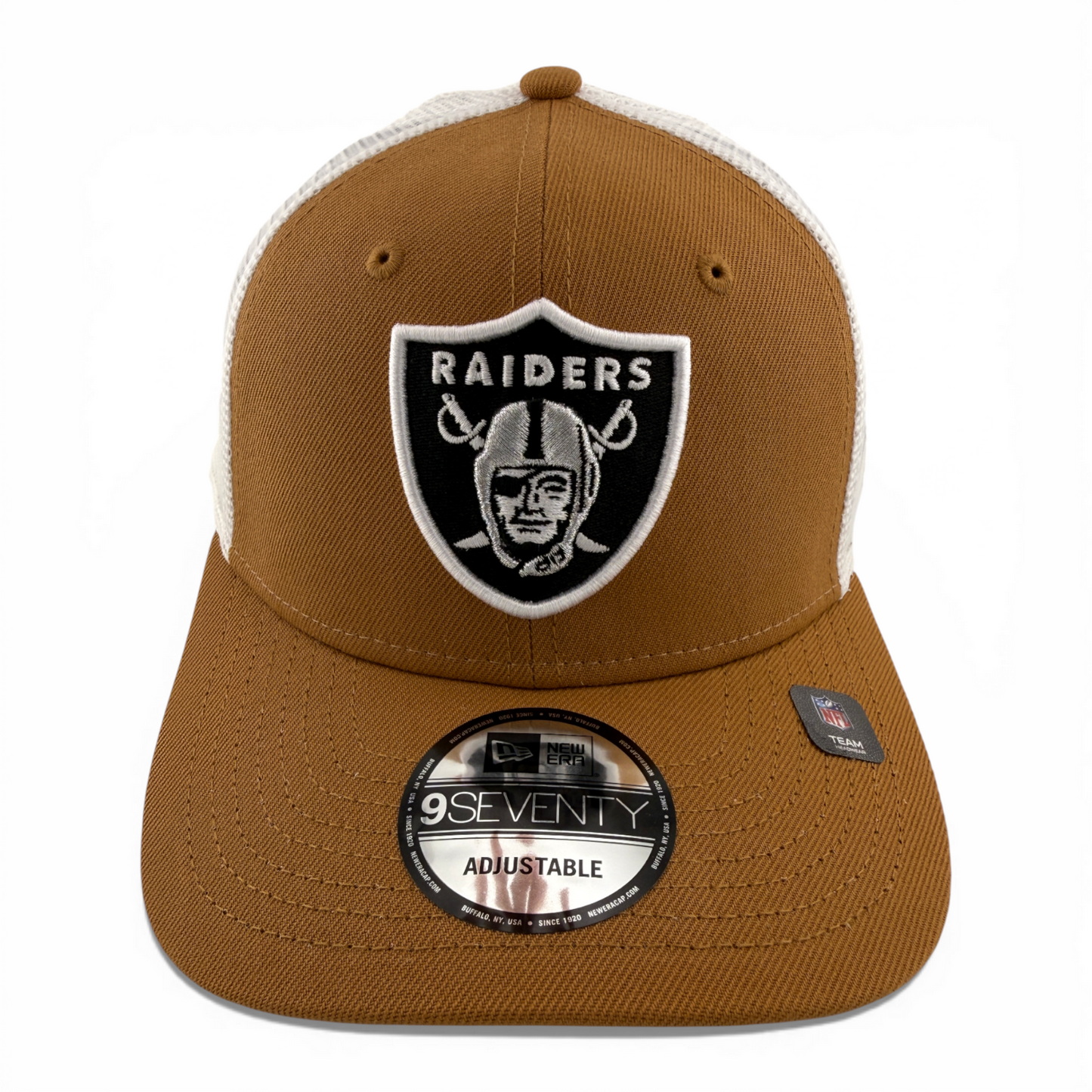 New Era Las Vegas Raiders NFL Bronze Mesh Trucker 9Seventy Snapback Adjustable