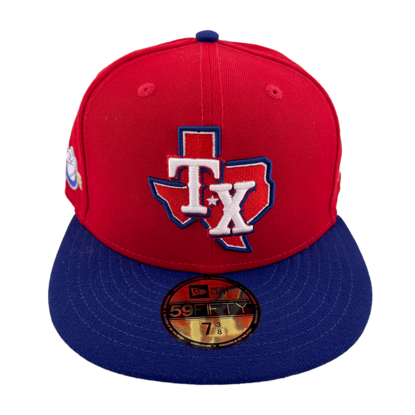 New Era Texas Rangers 50th Anniversary Patch Red/Black UV 59FIFTY Fitted Hat Cap