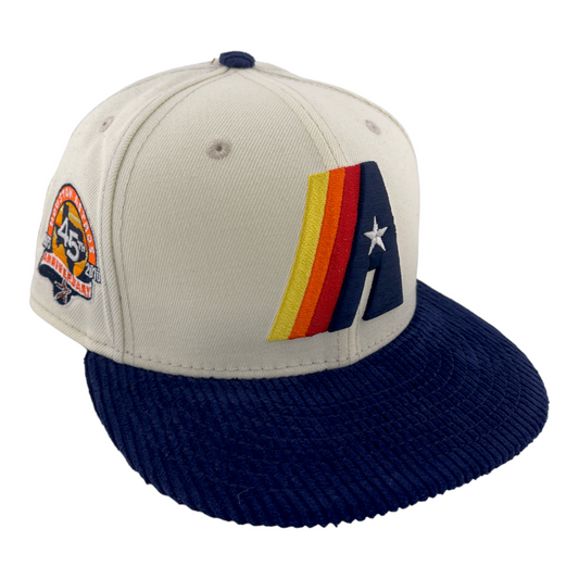 New Era Houston Astros Throwback A 45th Anniversary Corduroy Visor 59FIFTY Hat Cap