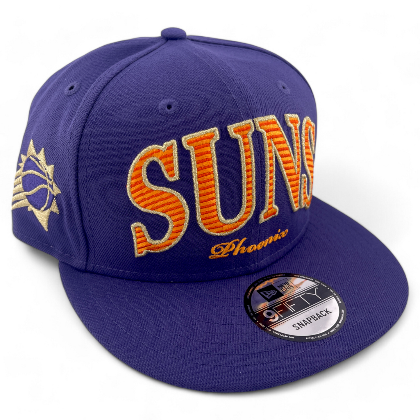 New Era Phoenix Suns NBA Golden Tall Text Purple/Orange 9Fifty Snapback Hat Cap