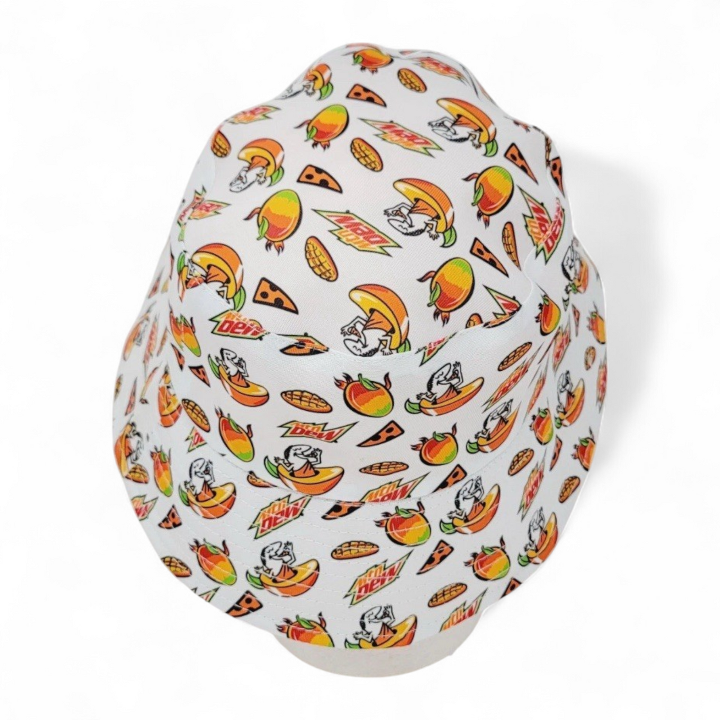 2PK Little Caesars Mountain Dew Mango Rush Reversible Bucket Hat Limited Edition