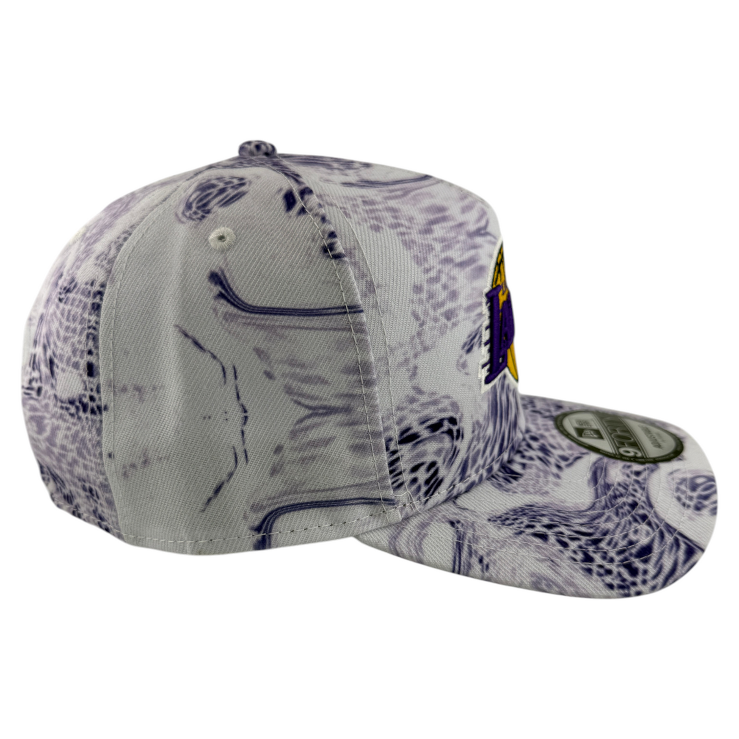 New Era Los Angeles Lakers White Snake A-Frame 9Forty Snapback Adjustable Hat
