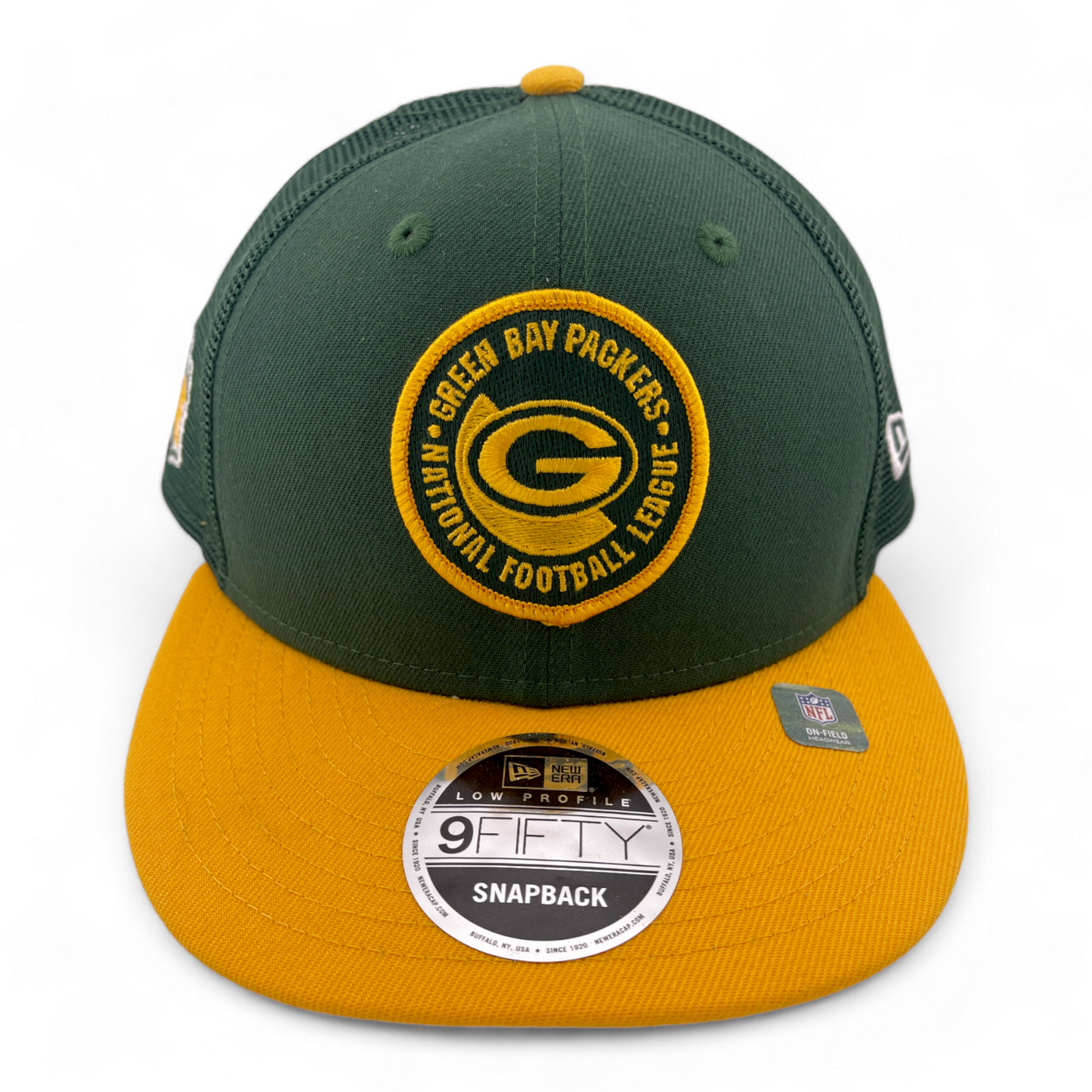 ~NEW DROP~ New Era Green Bay Packers NFL 2023 Sideline 9FIFTY Low Profile Mesh Snapback Hat