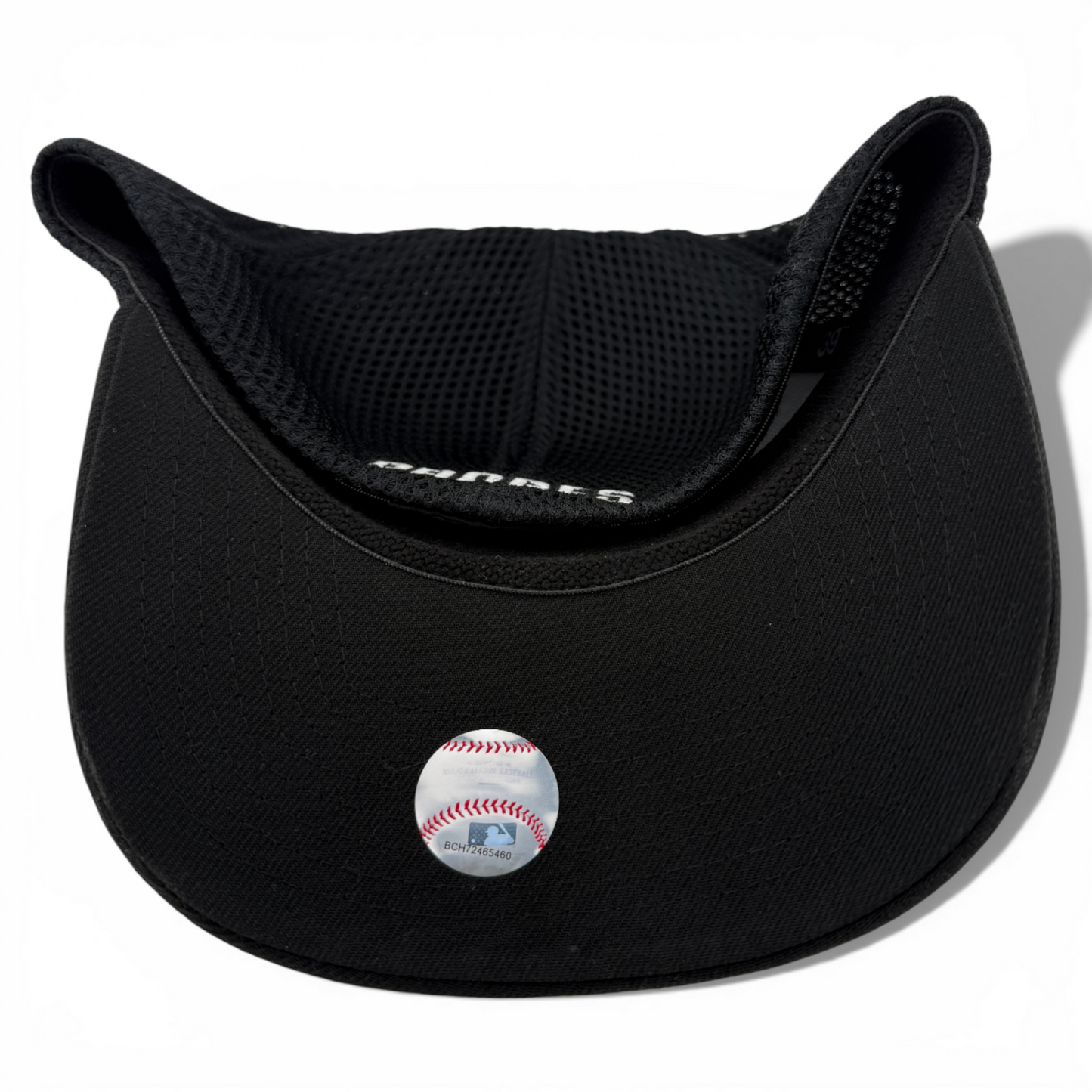 New Era San Diego Padres MLB Black White Logo Neo Mesh 39Thirty Flex Fit Hat Cap