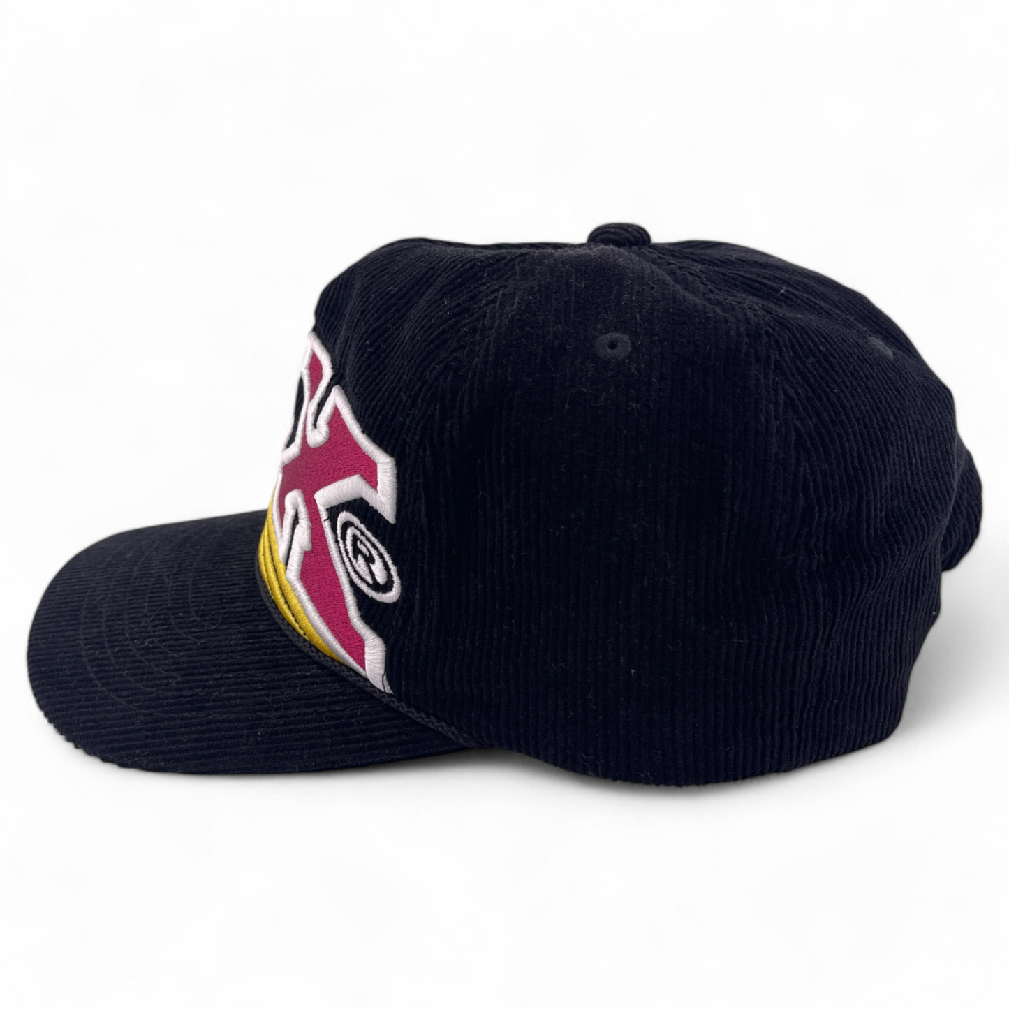 Fox Racing Burm Corduroy Rope Black Retro Logo Snapback Adjustable Hat Cap