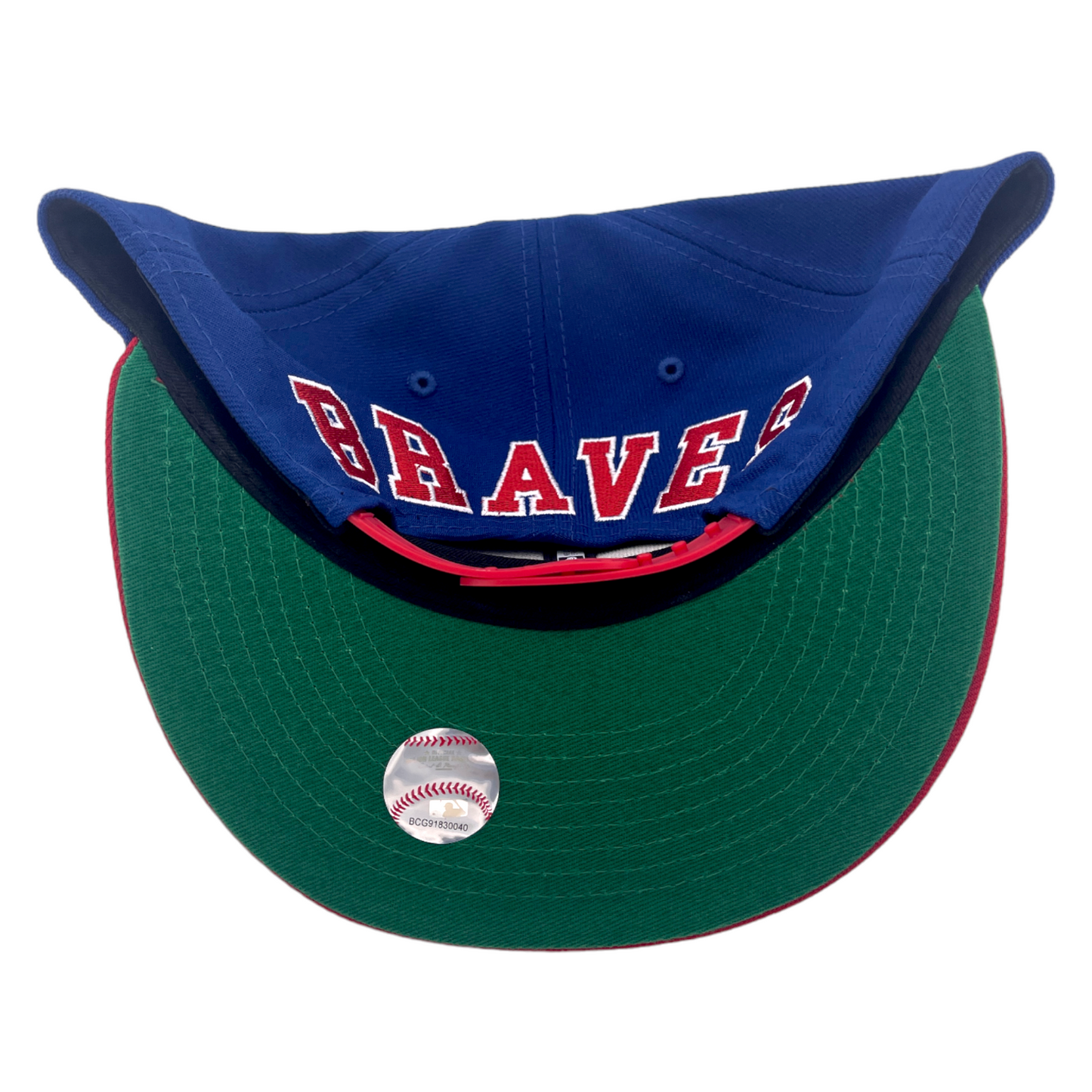 New Era Atlanta Braves Back Arch Embroidery A Logo Blue/Red 9FIFTY Snapback Hat