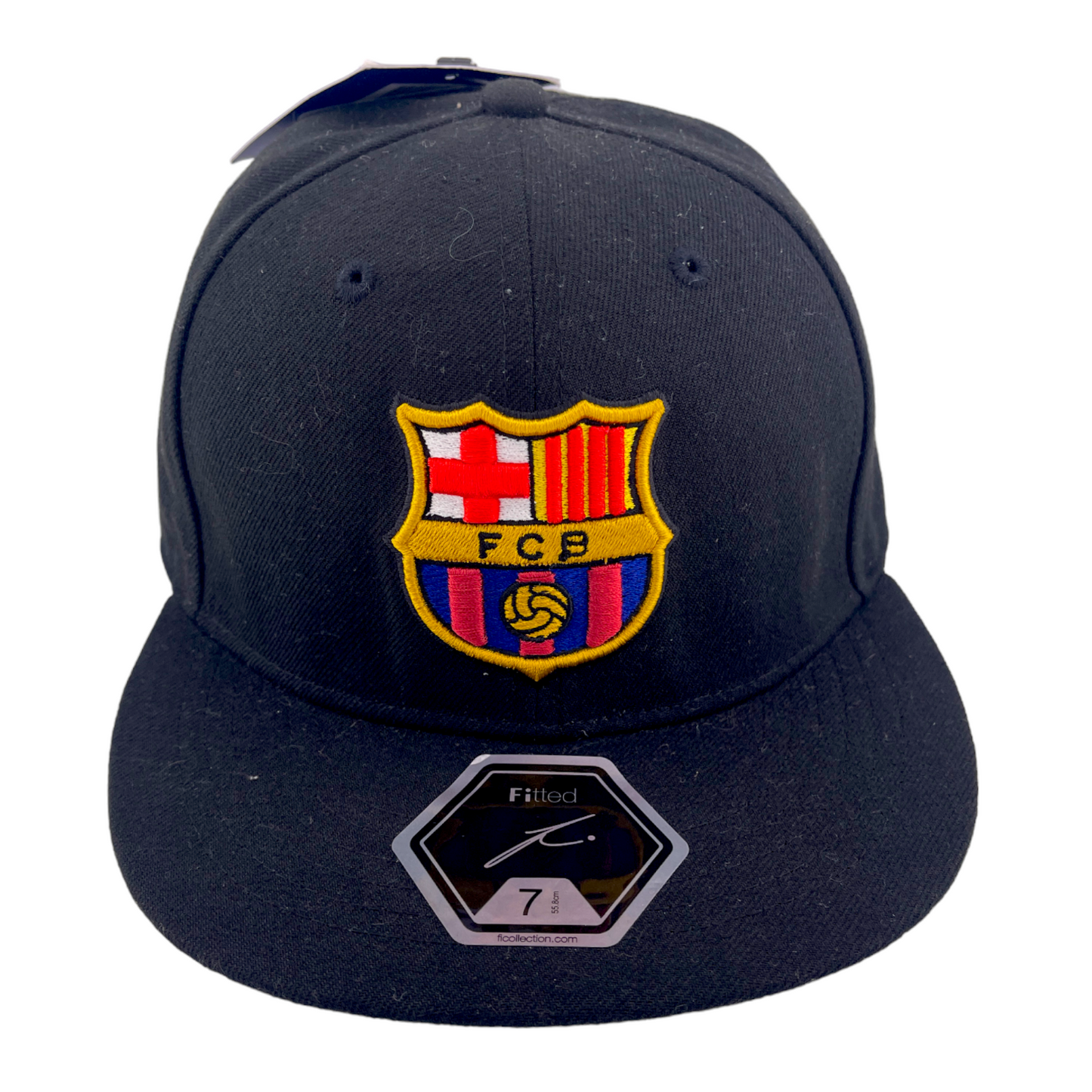 NEW Fi Collection FCB Club FC Barcelona Dawn FT-90 Pro Black/Grey UV Fitted Hat Cap