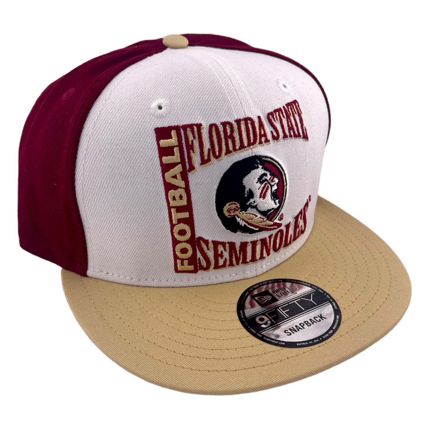 New Era Florida State Seminoles Retro Logo Maroon/White Tan 9FIFTY Snapback Hat Cap