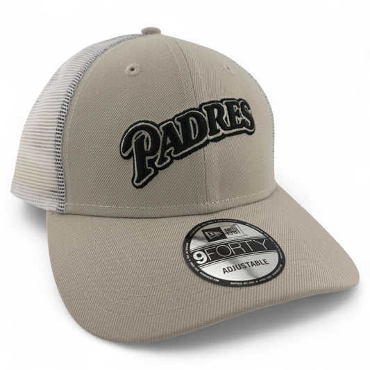 New Era San Diego Padres MLB Stone Mesh Back Trucker 9Forty Snapback Adjustable