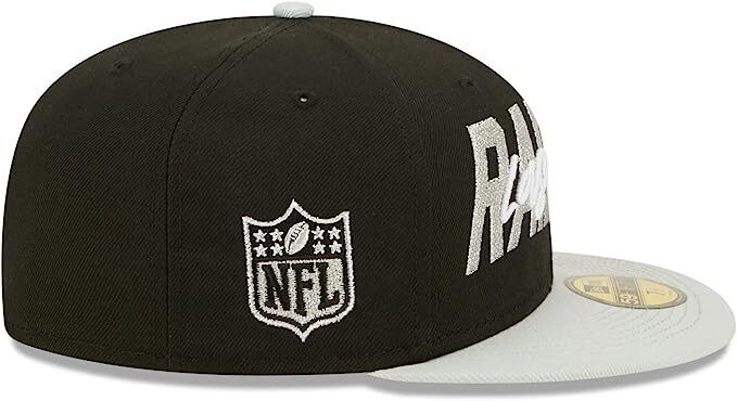 New Era Las Vegas Raiders 2022 Draft On Stage Script NFL 59FIFTY Fitted Hat Cap