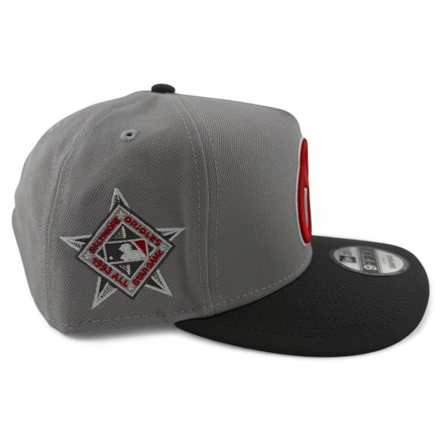 New Era Baltimore Orioles MLB Grey A-Frame 9FIFTY Snapback Adjustable Hat Cap