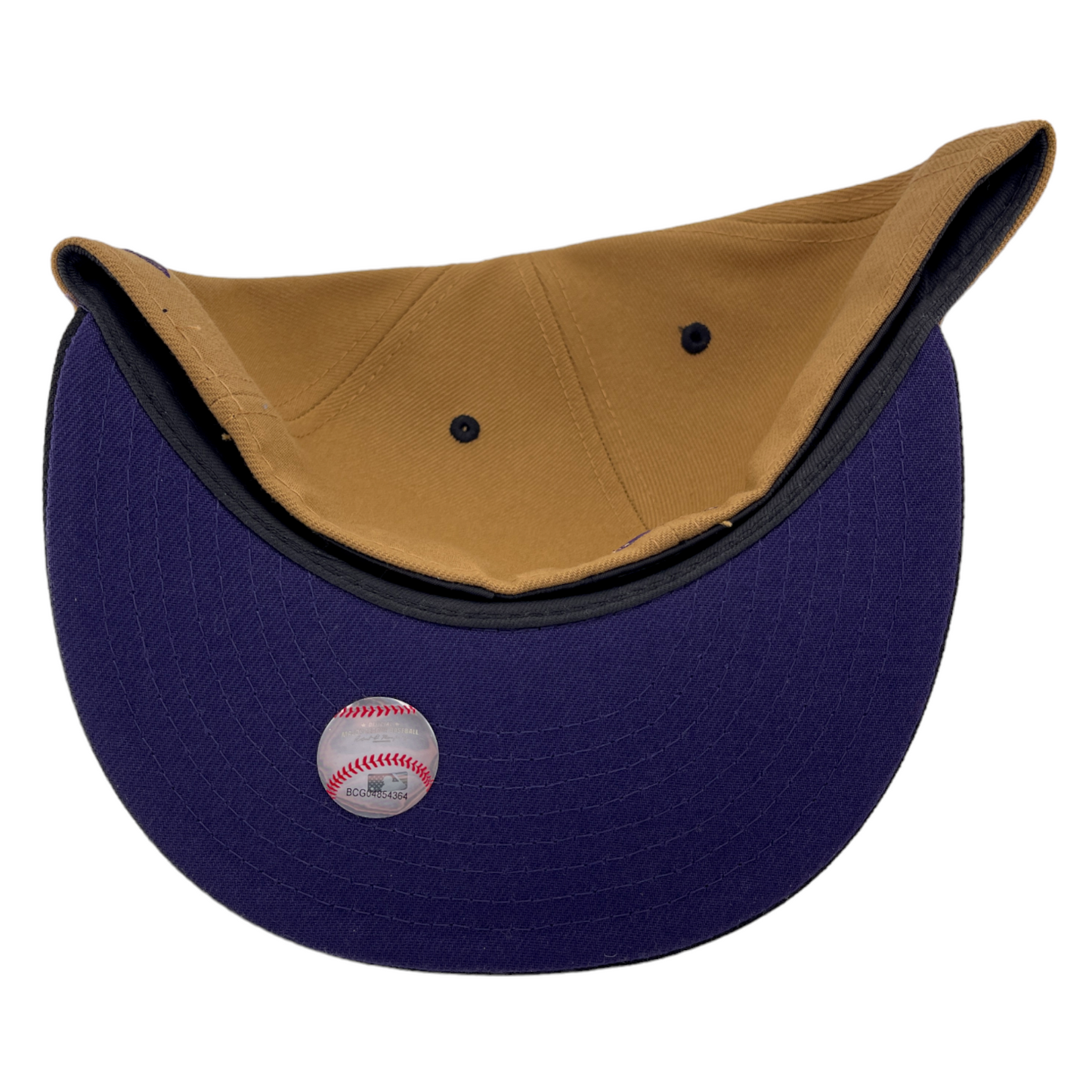 New Era Boston Red Sox MLB Fenway Park Patch Tan/Purple 59Fifty Fitted Hat Cap