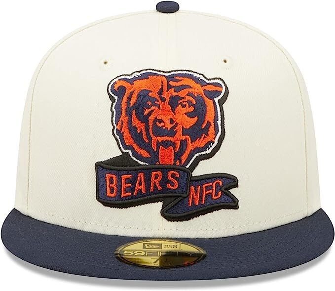 New Era Chicago Bears 2022 Sideline NFL Cream 59FIFTY Fitted Hat Cap