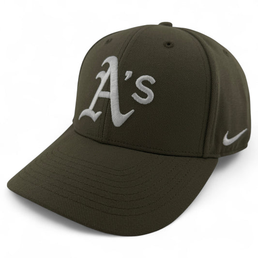 Nike Oakland Athletics A's MLB Olive Green Club Cap Structured Adjustable Hat