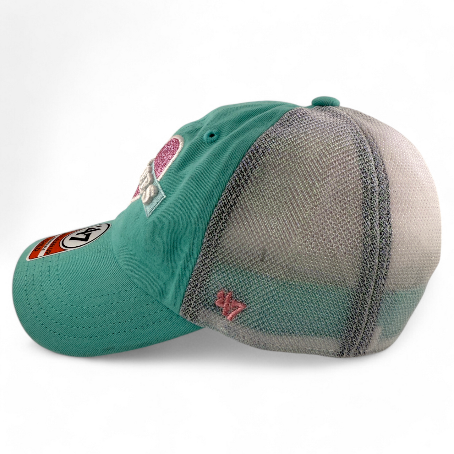 `47 Brand New York Yankees MLB Mermaid Heart Clean Up Adjustable Child Dad Hat