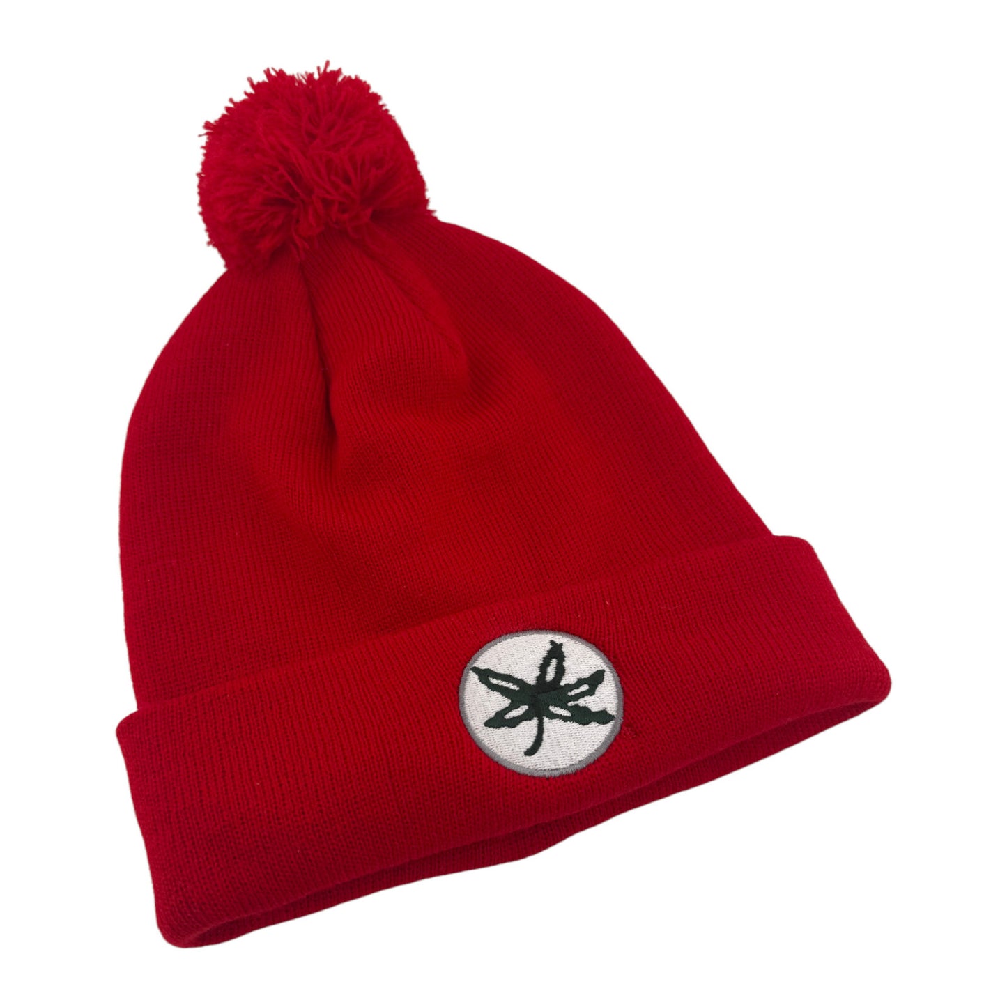 The Ohio State University Buckeyes NCAA Official Red Pom Pom Cuffed Beanie Cap