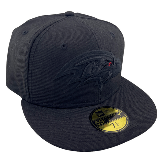 New Era Baltimore Ravens Blacked Out Logo All Black/Grey UV 59Fifty Fitted Hat