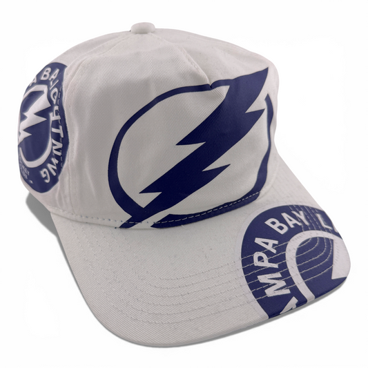 Mitchell & Ness Tampa Bay Lightning In Your Face A-Frame Snapback Adjustable Hat