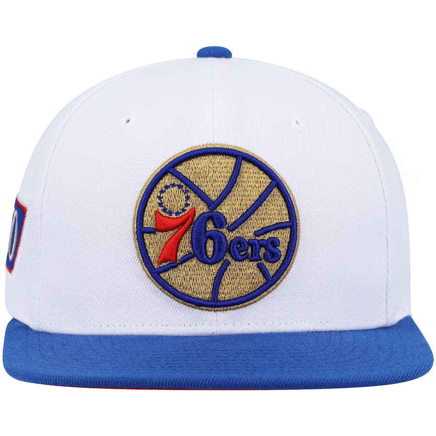 Mitchell & Ness Philadelphia 76ers NBA 50th Anniversary Patch White Snapback Hat