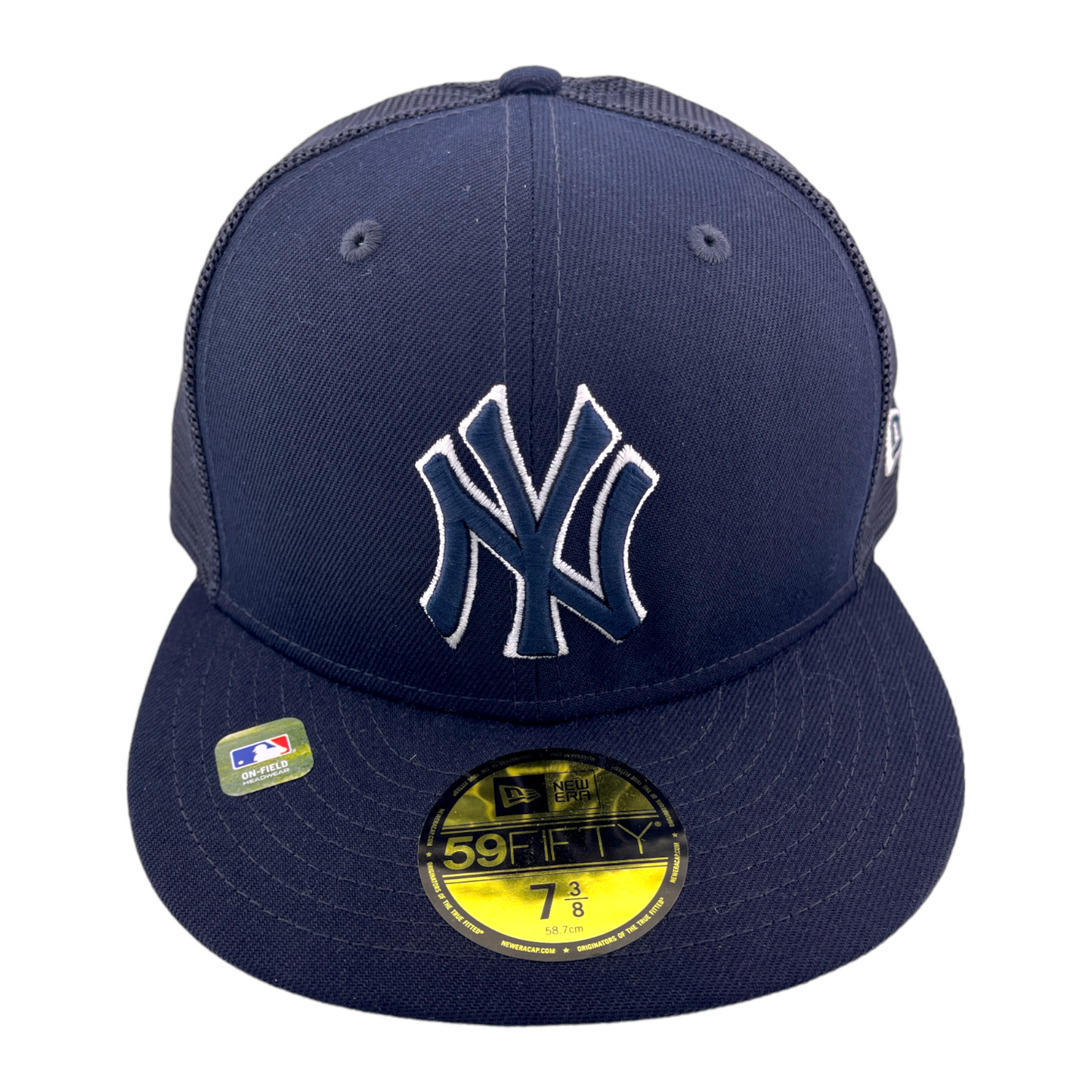 New Era New York Yankees Batting Practice Mesh Back Blue 59FIFTY Fitted Hat Cap