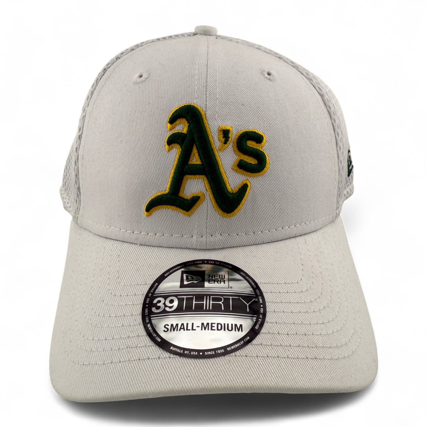 New Era Oakland Athletics A's MLB White Neo Mesh 39Thirty Stretch Fit Hat Cap