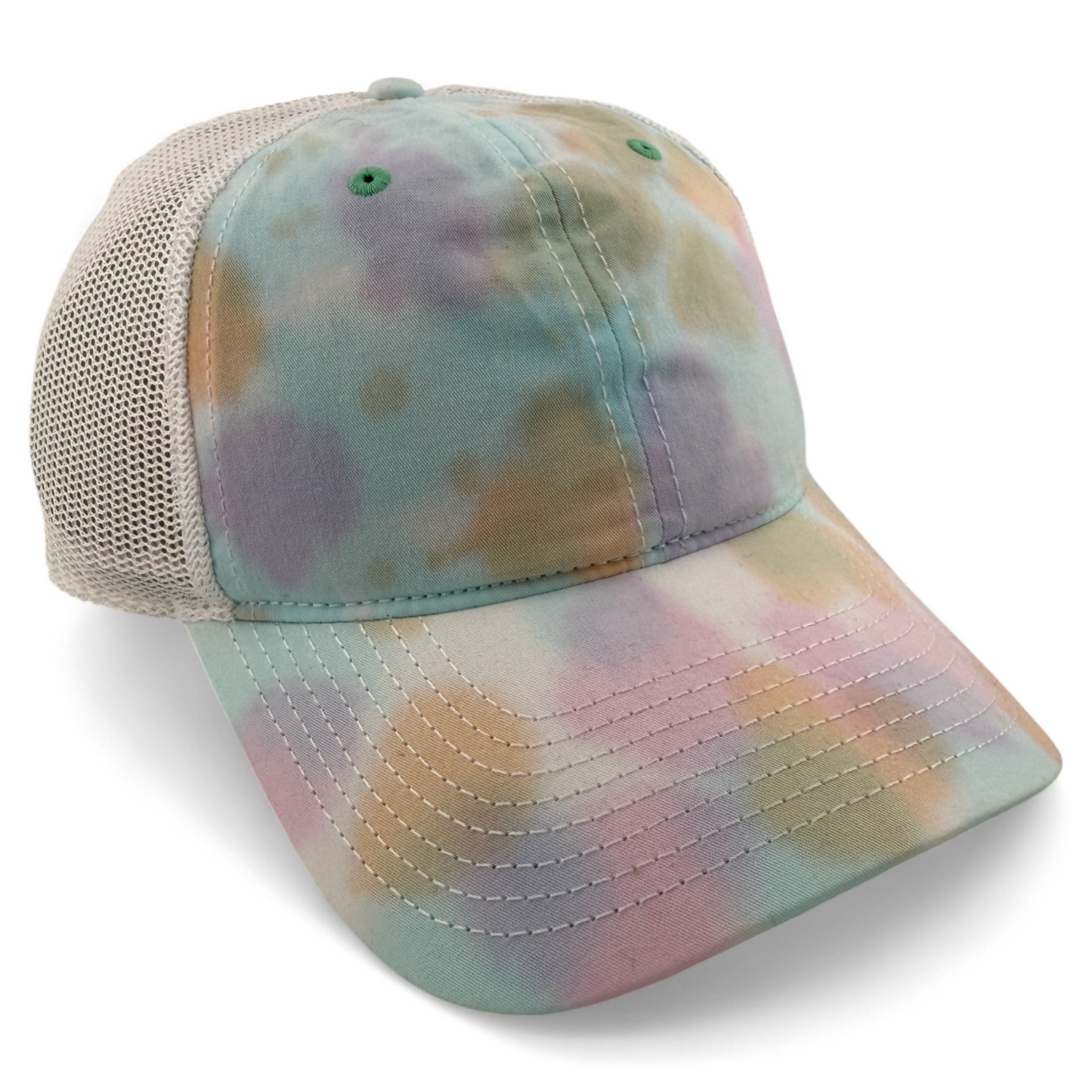 The Game GB470 Sorbet Tie Dye Trucker Mesh Back Snapback Adjustable Dad Hat Cap