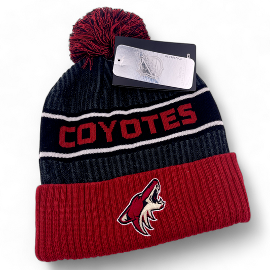 NEW Fanatics Arizona Coyotes NHL Pro Locker Room Pom Beanie Cuffed Knit Hat Cap