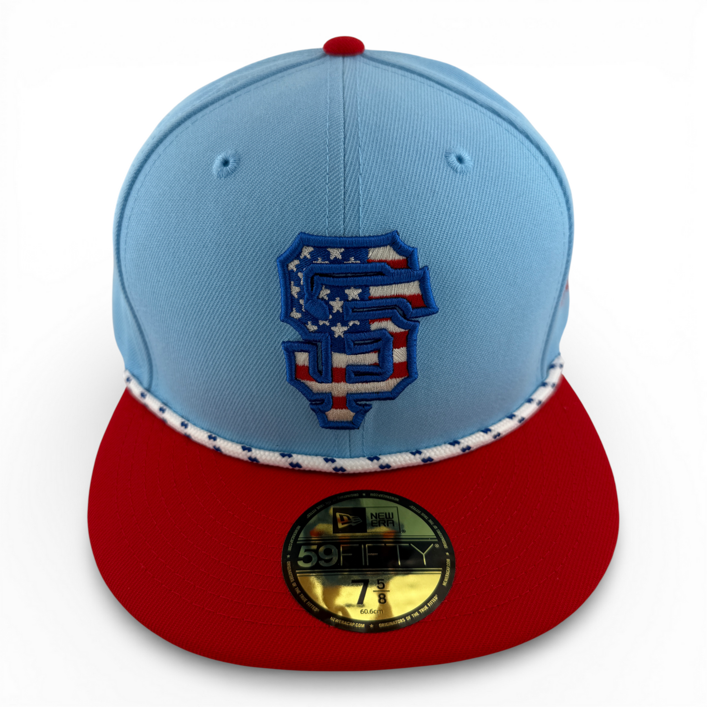 New Era San Francisco Giants MLB 2025 4th of July USA Flag Rope 59Fifty Fitted