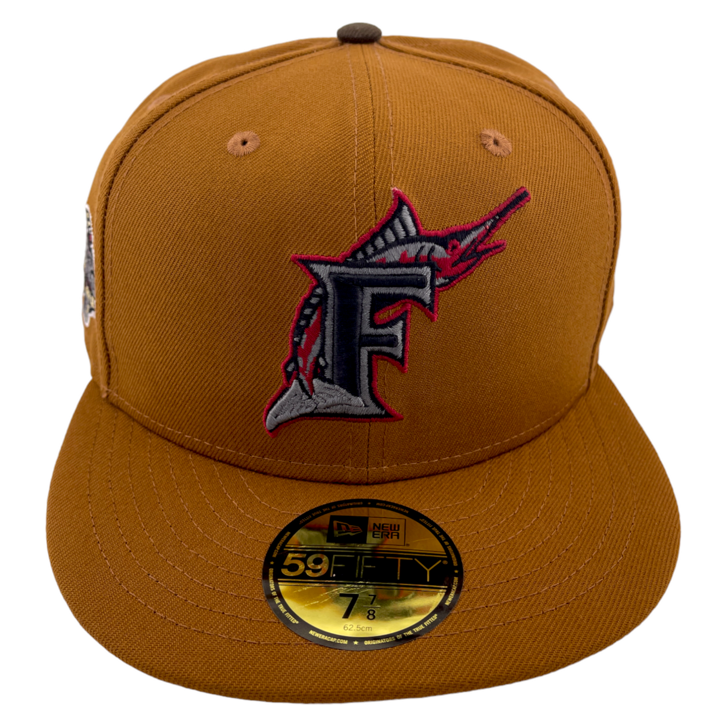 New Era Florida Marlins 2003 World Series Side Patch Tan Toast Pack 59FIFTY Hat Cap