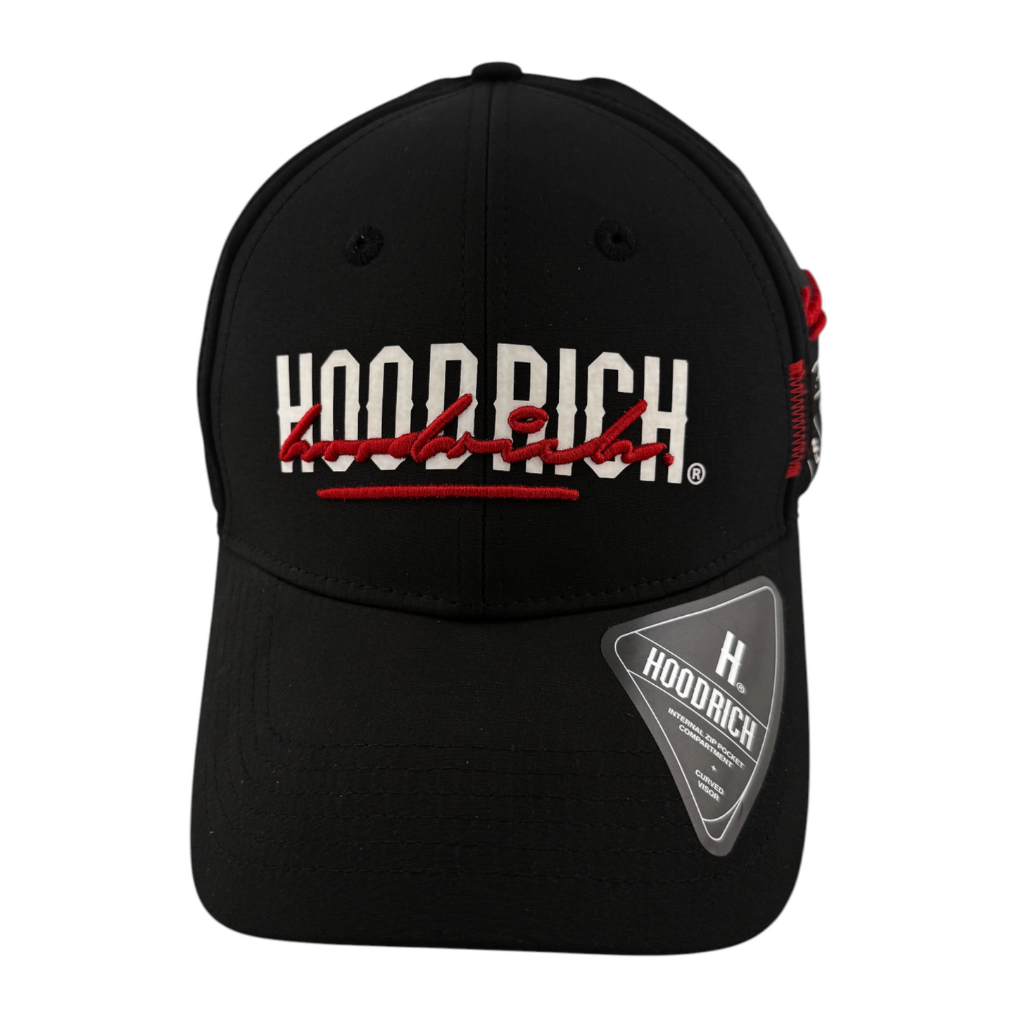 Hoodrich OG Double Scipt Red Logo Internal Pocket Adjustable Strapback Hat Cap