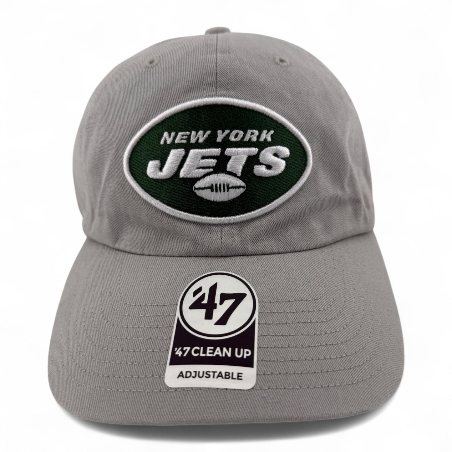 '47 Brand New York Jets NFL Team Basic Grey Clean Up Adjustable Dad Hat Cap
