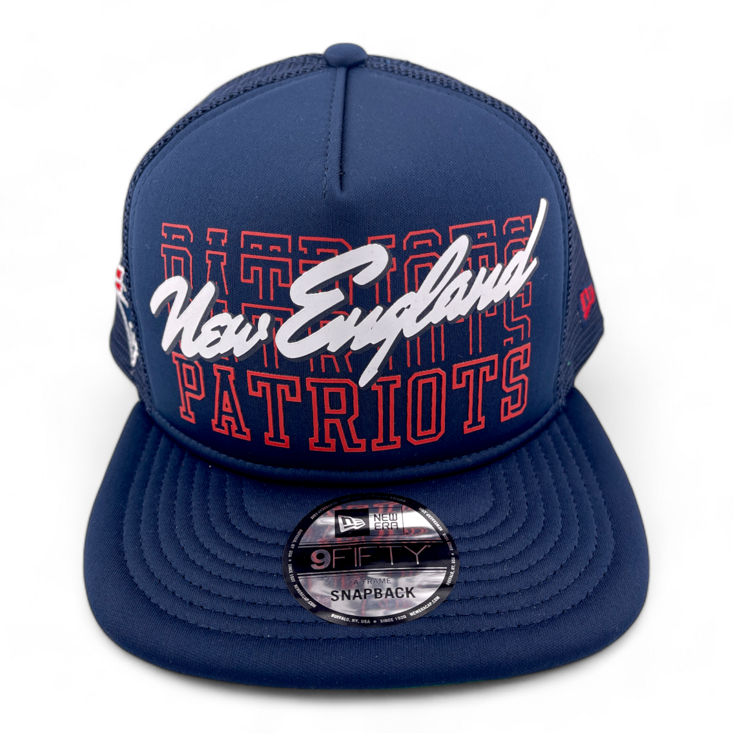 New Era New England Patriots NFL 9FIFTY Foam Mesh Back Trucker Snapback Hat Cap