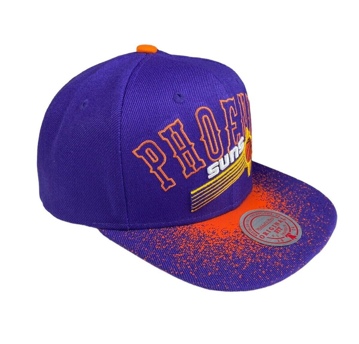 Mitchell & Ness Phoenix Suns NBA Spray Paint Splatter Purple/Orange Snapback Hat