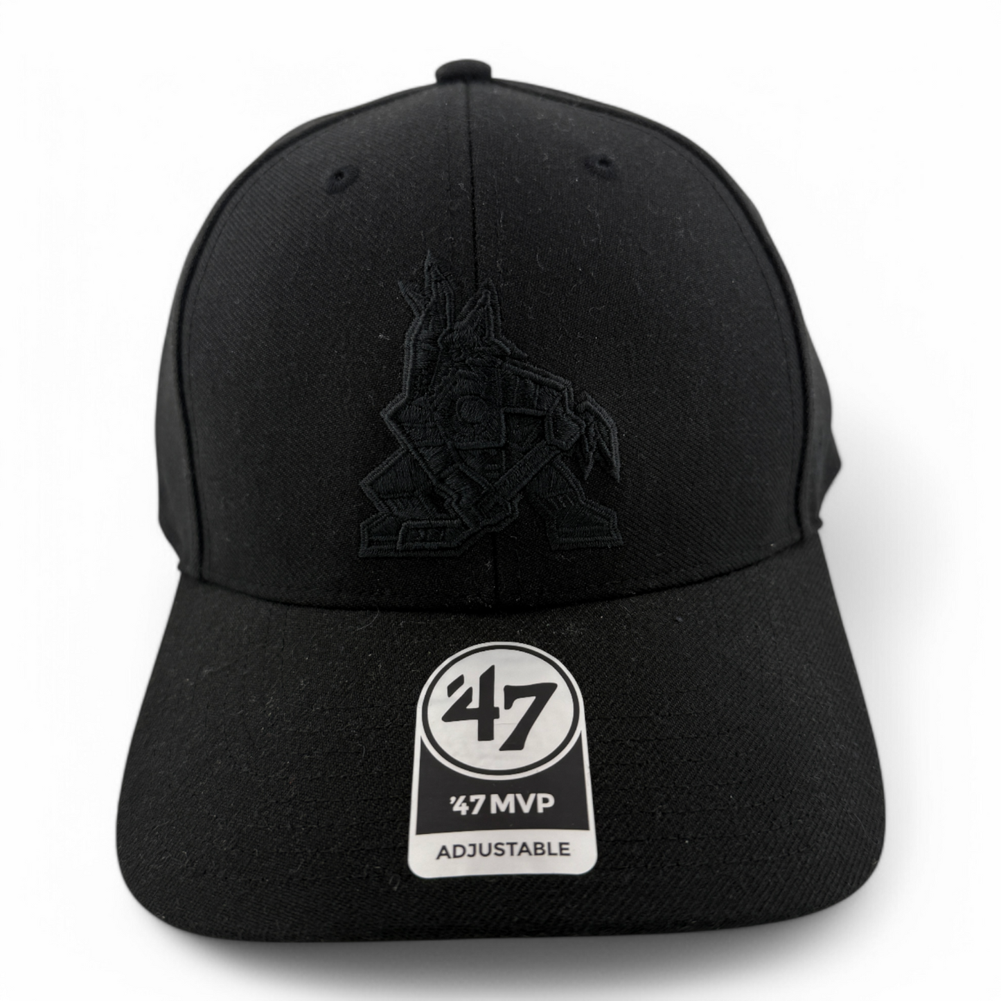 '47 Brand Arizona Coyotes NHL Kachina Solid Black Logo MVP Adjustable Hat Cap