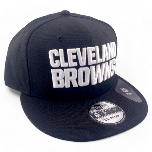 New Era Cleveland Browns NFL White/Black UV 9FIFTY Snapback Adjustable Hat Cap