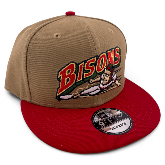 New Era Buffalo Bisons MiLB Tan/Red Re-Dub 9FIFTY Snapback Adjustable Hat Cap