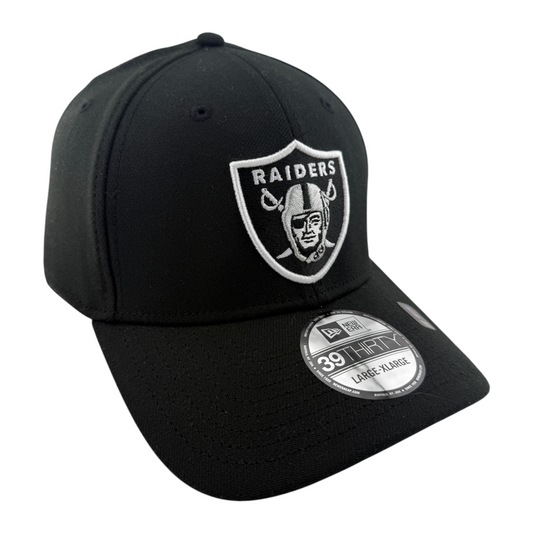 New Era Las Vegas Raiders NFL Team Classic Logo Black 39Thirty Flex Fit Hat Cap