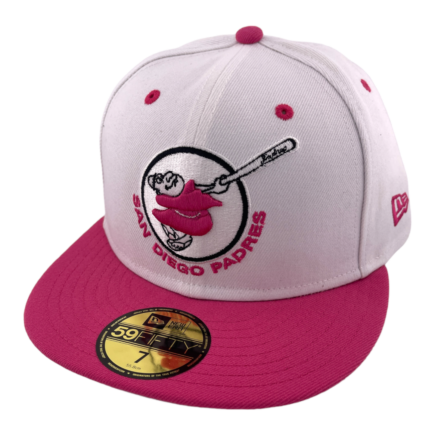 New Era San Diego Padres MLB Swinging Friar Pink/White 59Fifty Fitted Hat Cap