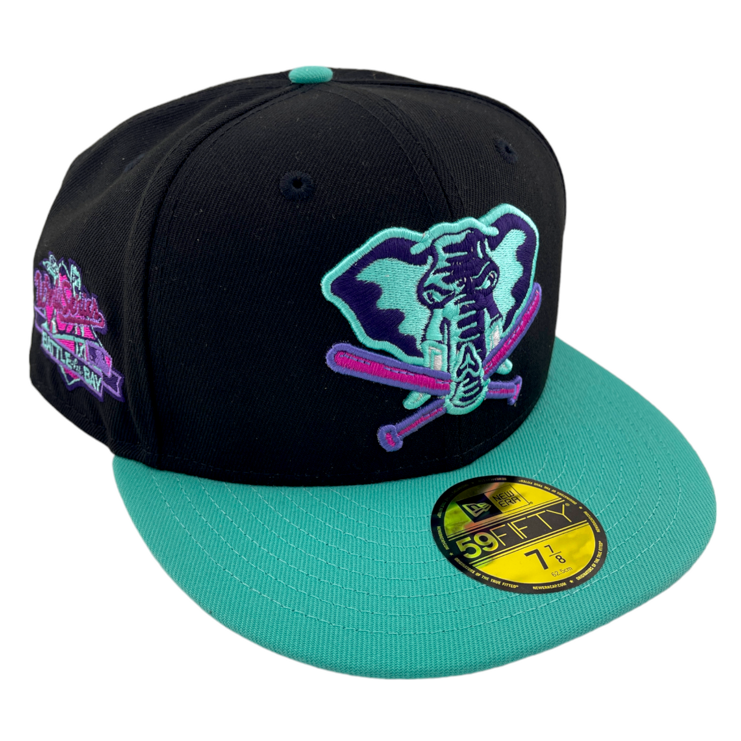 New Era Oakland Athletics A's 1989 World Series Patch Retro Teal 59FIFTY Hat Cap