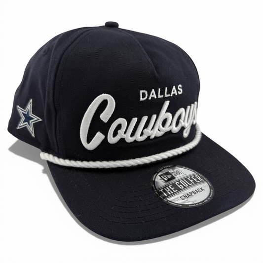 New Era Dallas Cowboys NFL Script Rope Golfer A-Frame Snapback Adjustable Hat