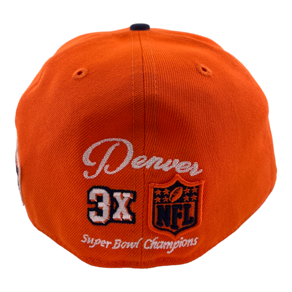 New Era Denver Broncos Letterman Super Bowl XXXIII Patch 59FIFTY Fitted Hat Cap