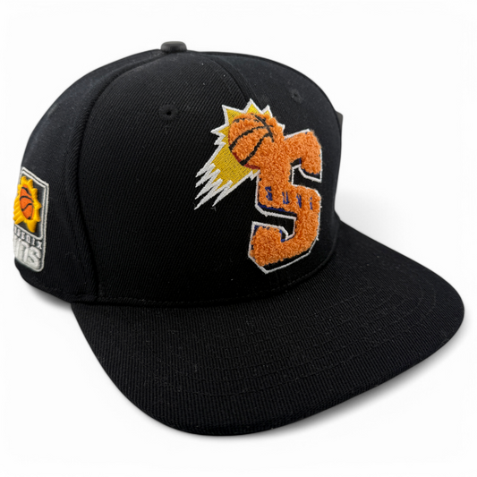 Pro Standard Phoenix Suns S Shag Logo Black/Orange Snapback Adjustable Hat Cap
