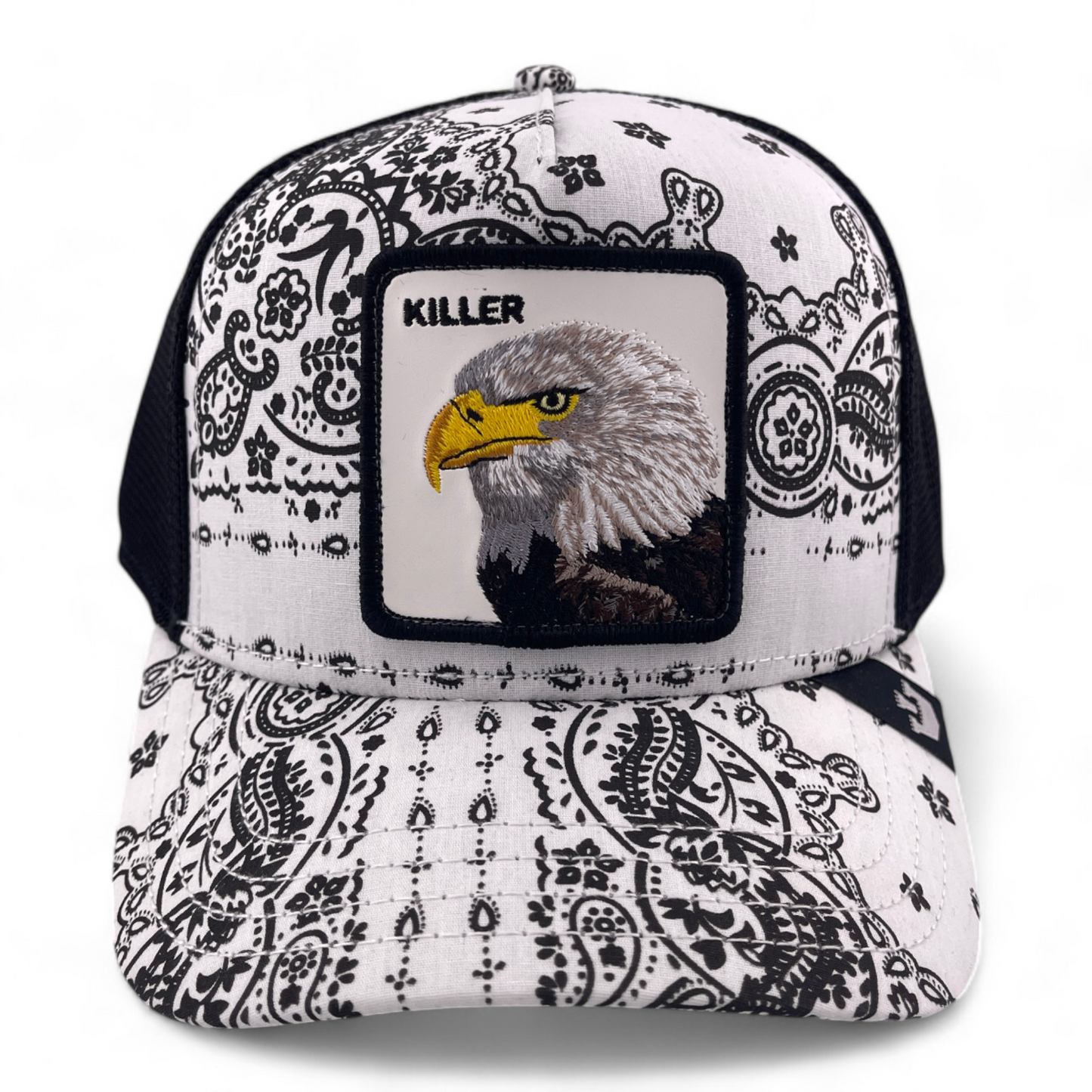 Goorin Bros Killer Eagle White Kerchief Motif Problem Farm Trucker Snapback Hat