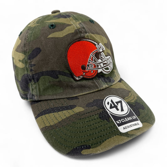 '47 Brand Cleveland Browns NFL Camouflage Mesh Clean Up Adjustable Dad Hat Cap