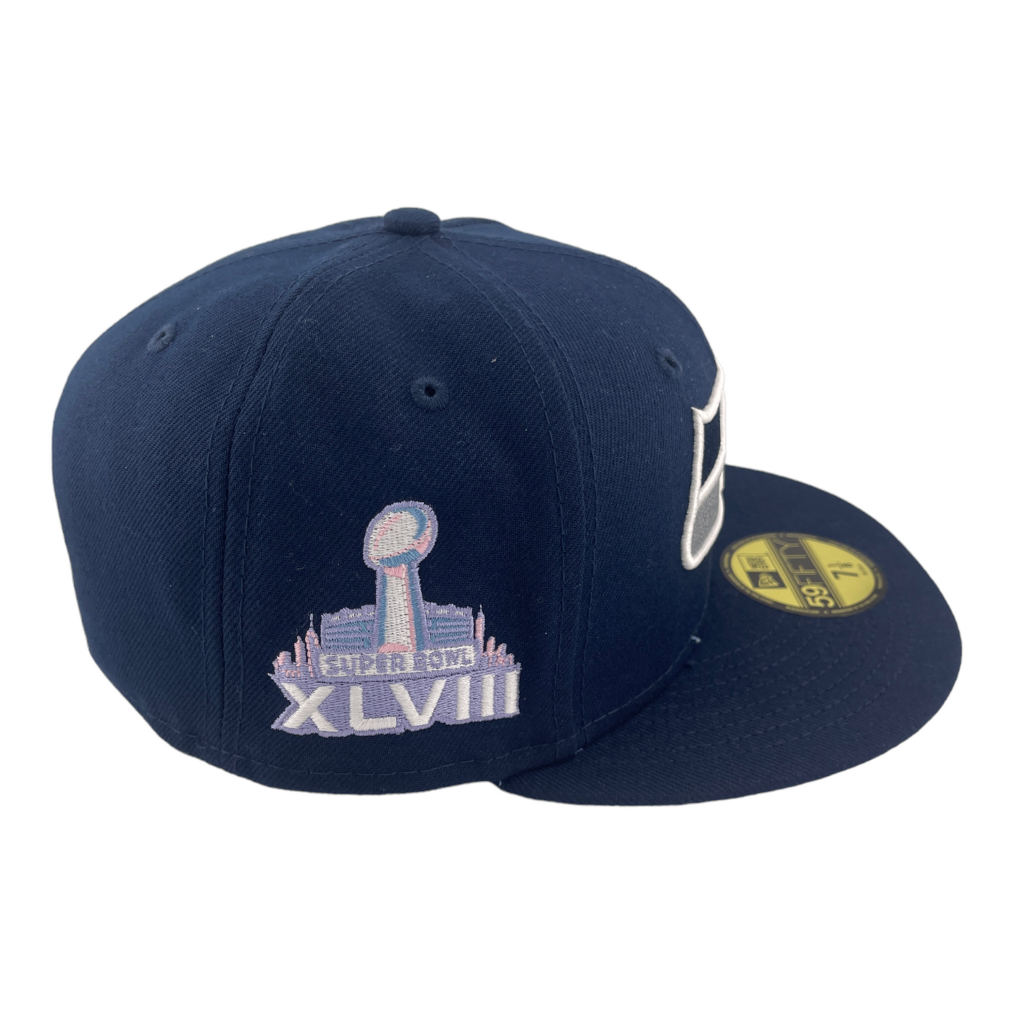 New Era Seattle Seahawks Super Bowl XLVIII Side Patch Blue 59FIFTY Fitted Hat Cap