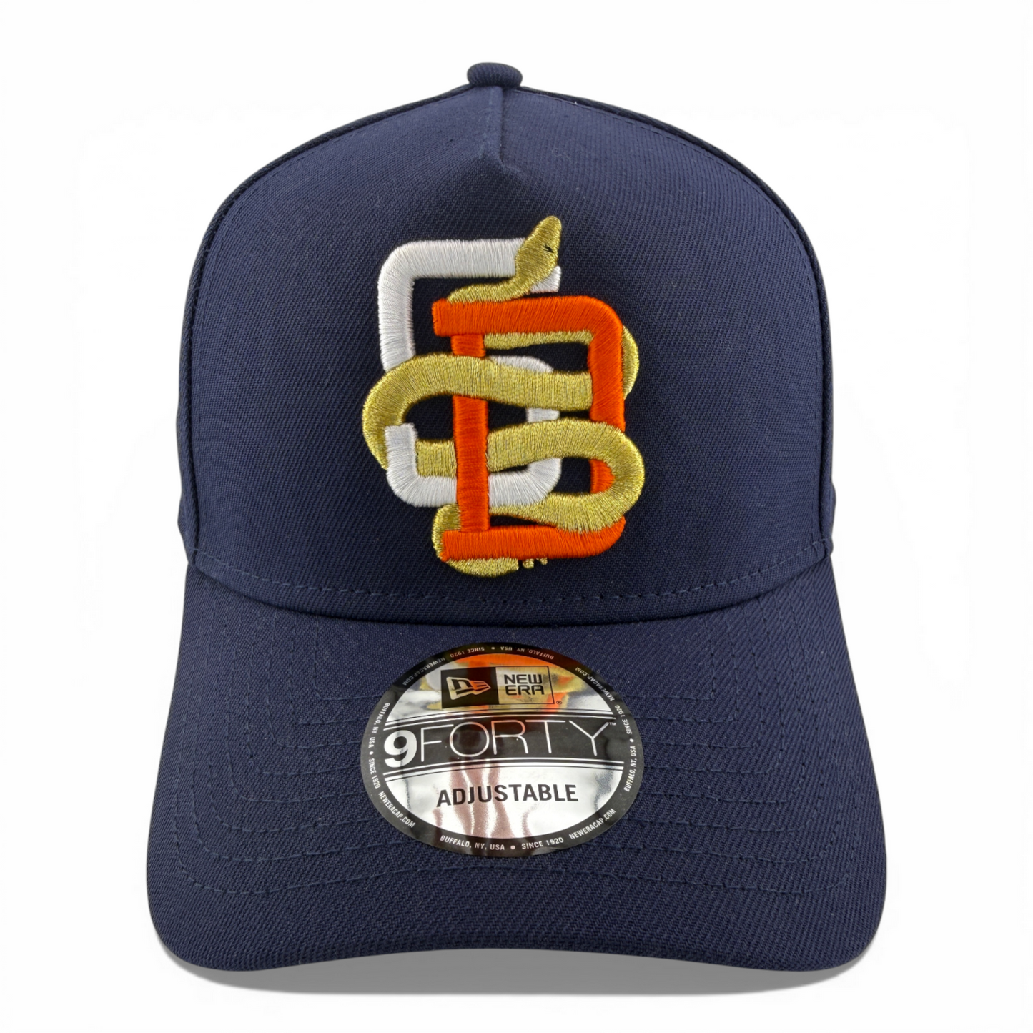 New Era San Diego Padres Snake Logo MLB A-Frame 9Forty Snapback Adjustable Hat