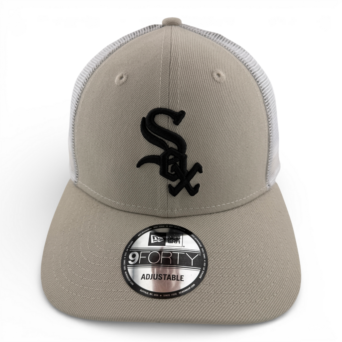 New Era Chicago White Sox MLB Stone Tan Khaki Mesh 9Forty Snapback Adjustable
