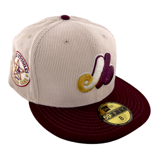 New Era Montreal Expos 1982 All-Star Patch Corduroy Majestic Maroon 59FIFTY Hat Cap